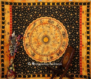 Zodiac Indian Cotton Tapestry